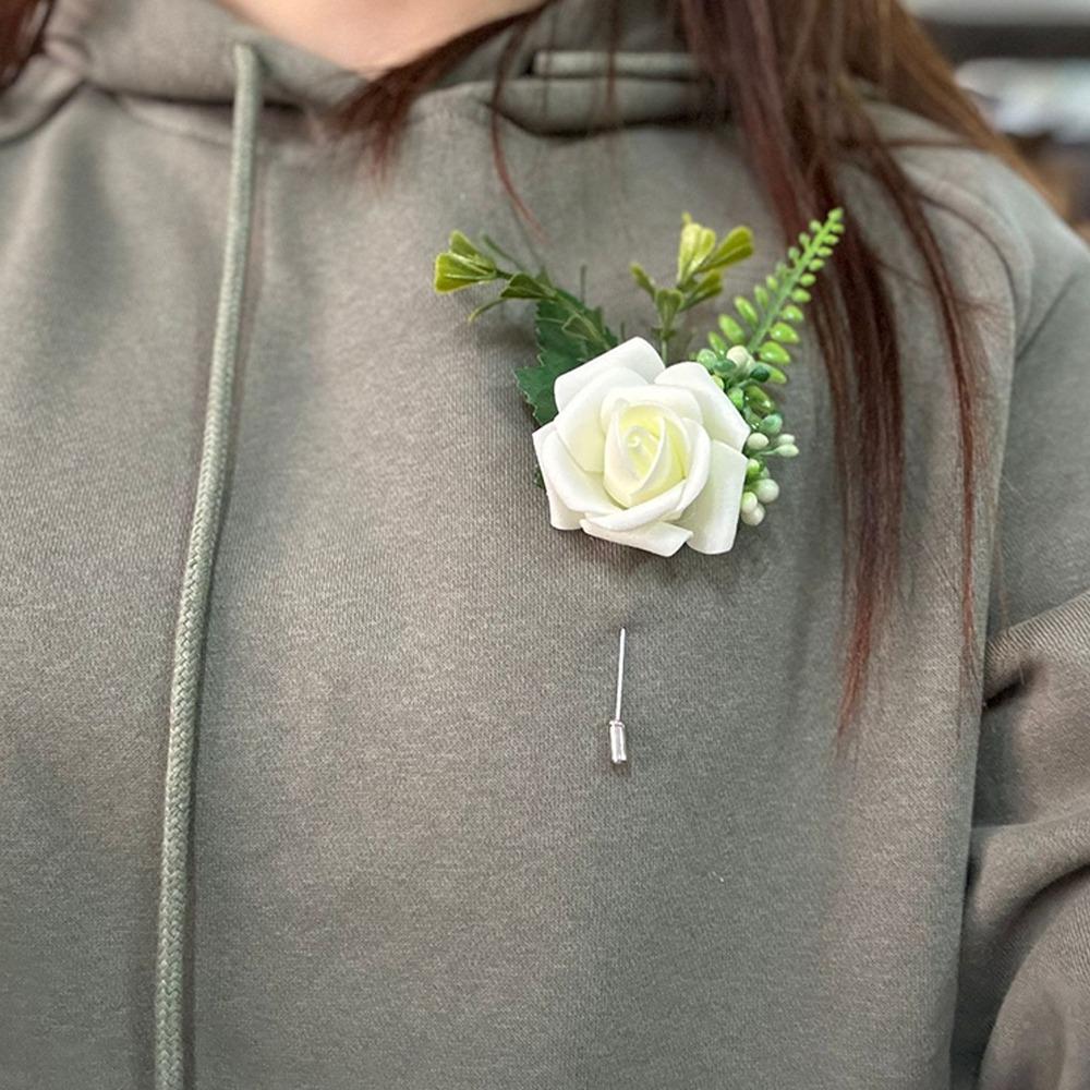 Искусственная свадебная бутоньерка, украшение для вечеринки, цветок в петлицу, корсаж, свадебные аксессуары
