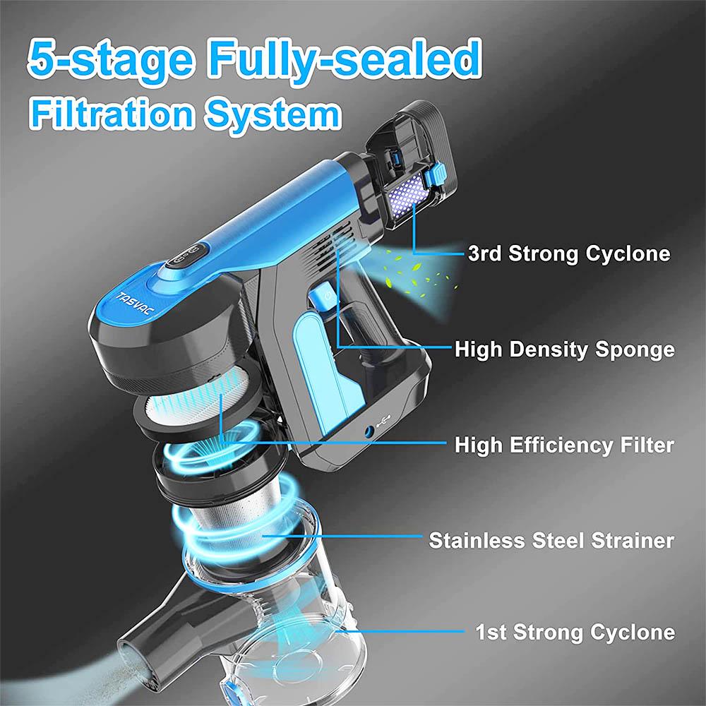 Беспроводной пылесос TASVAC S8, 23 кПа, сильное всасывание, с моющимся HEPA-фильтром, подходит для семейных автомобилей, ковров для шерсти домашних животных