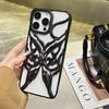 3D Бабочка Огонь Рассеивание Тепла Чехол для Телефона Для iPhone 16 15 14 13 12 11 Pro Max 16E Гальванизированный Ударопрочный Мягкий Чехол
