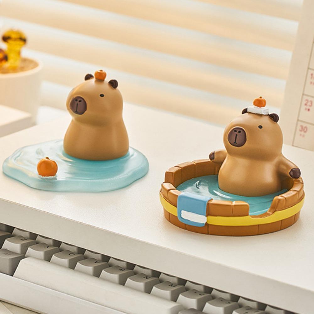 Animal Figurines Capybara Phone Holder Ornament Capybara Model Toy  Phone Accessories