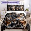 3PC Custom Name Wolf Family Portrait Bedding Set Printed Bedding Set Duvet Cover Closure Includes 1 Duvet Cover & 2 Pillowcases for All Seasons Bedroo