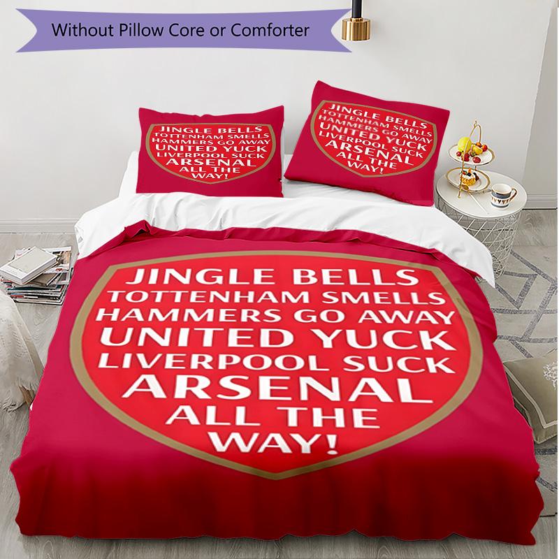 3pcs Duvet Cover Set (1*Duvet Cover + 2*Pillowcase, Without Core), football team.C Print Soft All‑Season Bedding Set, Home Bedroom Decor Gift