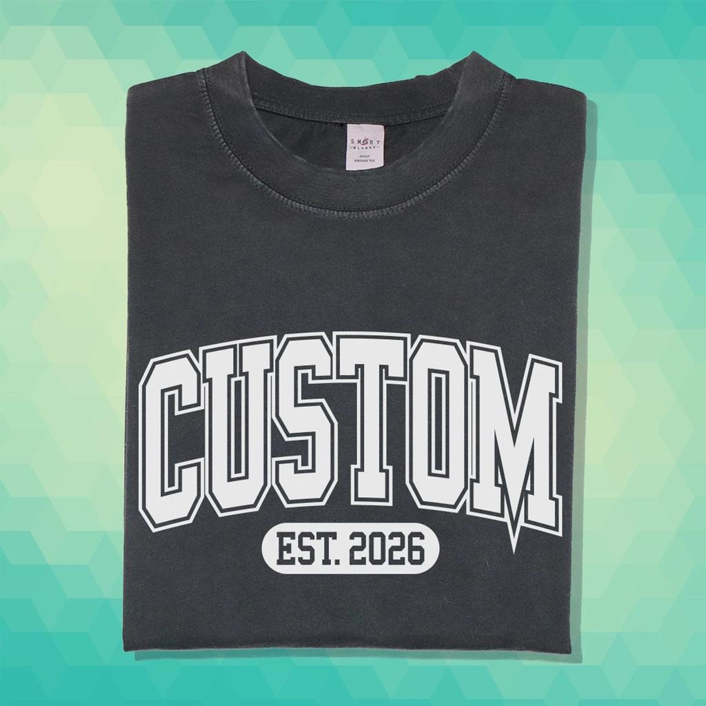 Custom Varsity Font Shirt College Text Gift For favorite University Brand Tee