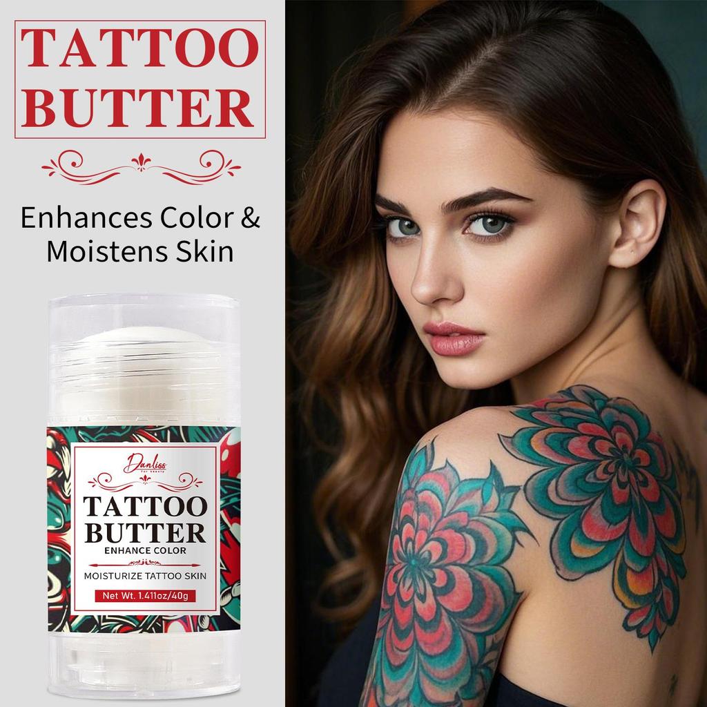 Tattoo Butter-Moisturize Tattoo Skin-Make Tattoo Looks healthier-Enhances Tattoo Color,40g