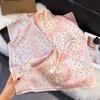 Luxury Brand Floral Print Square Silk Scarf for Women Hijab Hair Bands 70cm Neckerchief Female Satin Shawl Ribbon Headband