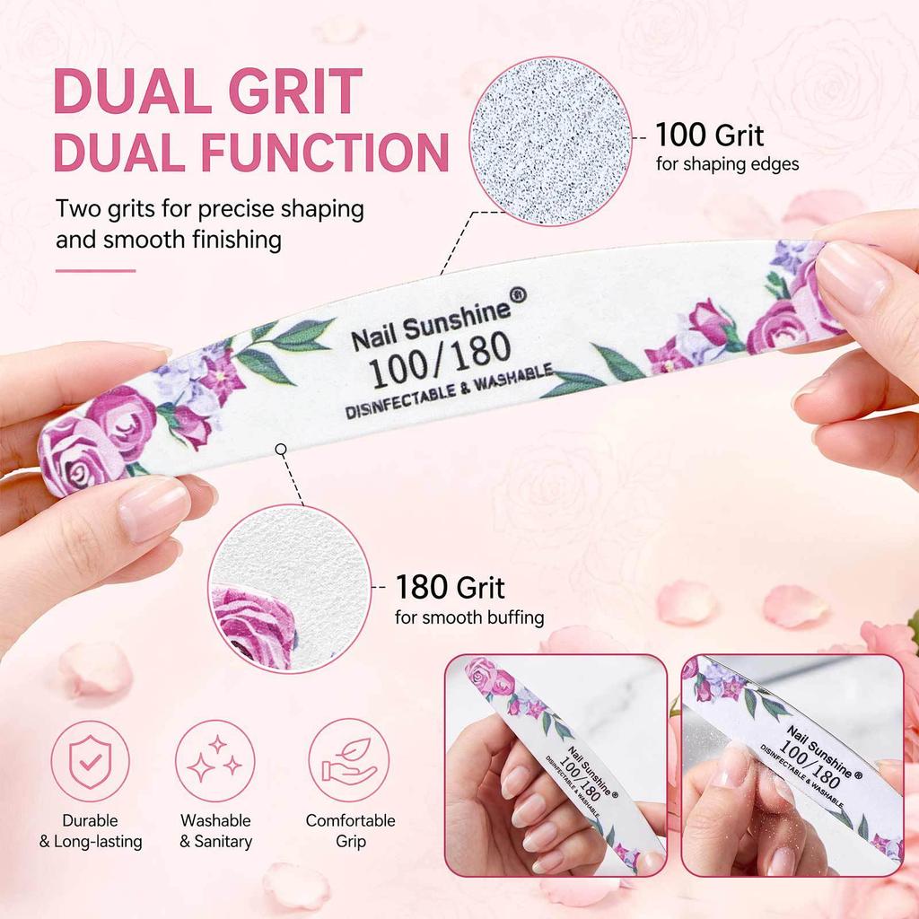 Manicure Rose Rubbing Strips Half-moon Nail File Printed Nail Polishing Strips Grinding And Scraping Strips Manicure Polishing Manicure Tools