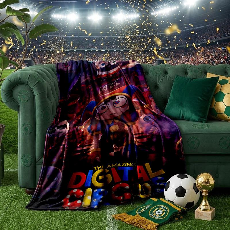 Colorful Digital Circus Throws Blanket Flannel Blankets Plush for Couch Bed Gifts for Men Women Travel picnic blanket Christmas fan gifts