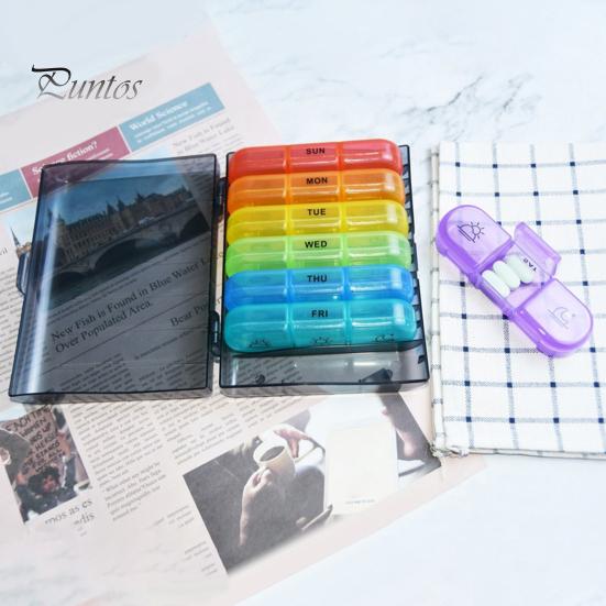 Разделенная аптечка, органайзер для таблеток на 7 дней, большая вместимость, несколько отделений, еженедельный контейнер для таблеток без содержания бисфенола-А