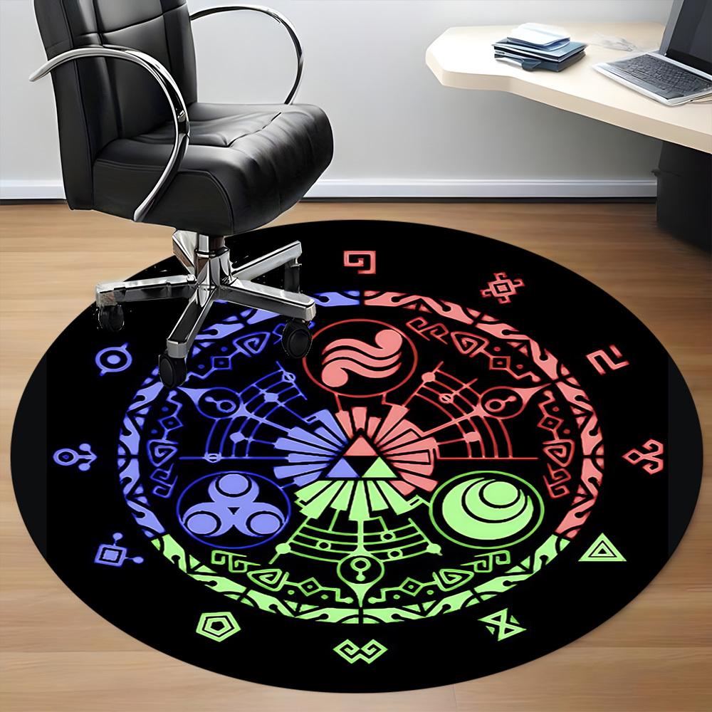 1pc Legend of Office Round Area Rug, Indoor Mat Suitable For Office, Under Office Chairs Bedroom Living Room Home Decor a0908167
