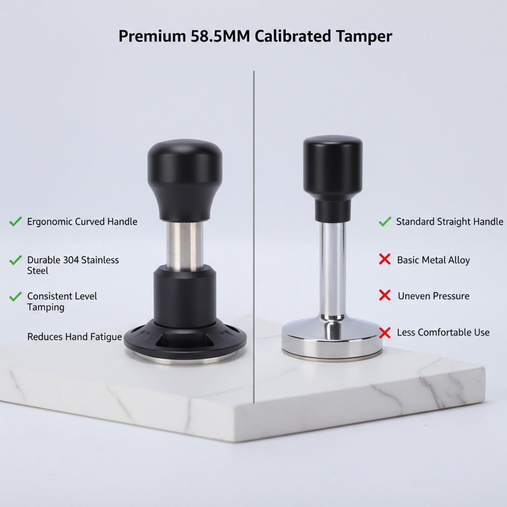 Spring Loaded Espresso Tamper Stainless Steel Barista Tamper Ergonomic Hand Coffee Tamper For Home