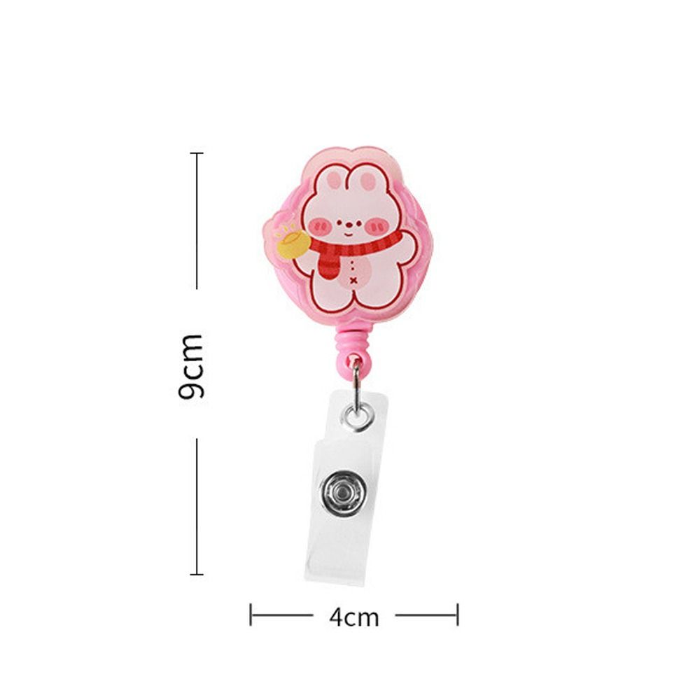 Easy To Pull Retractable Badge Reel Name Card ID Card Holder Girl Boy Badge Holder Clips Work Card