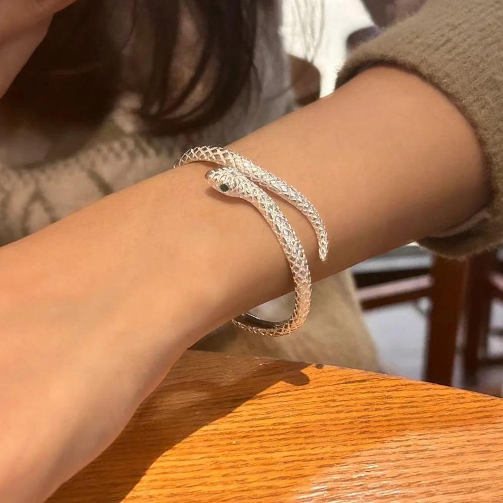 Gifts Snake Open Cuff Bangles Fashion Snake Ring&Ear Studs Trendy Snake Shape Bracelet Wedding