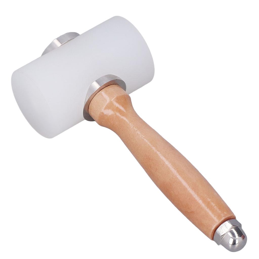 Leather Carving Hammer White T Shaped Nylon Leather Stamping Hammer Wooden Handle DIY Leather Stamp
