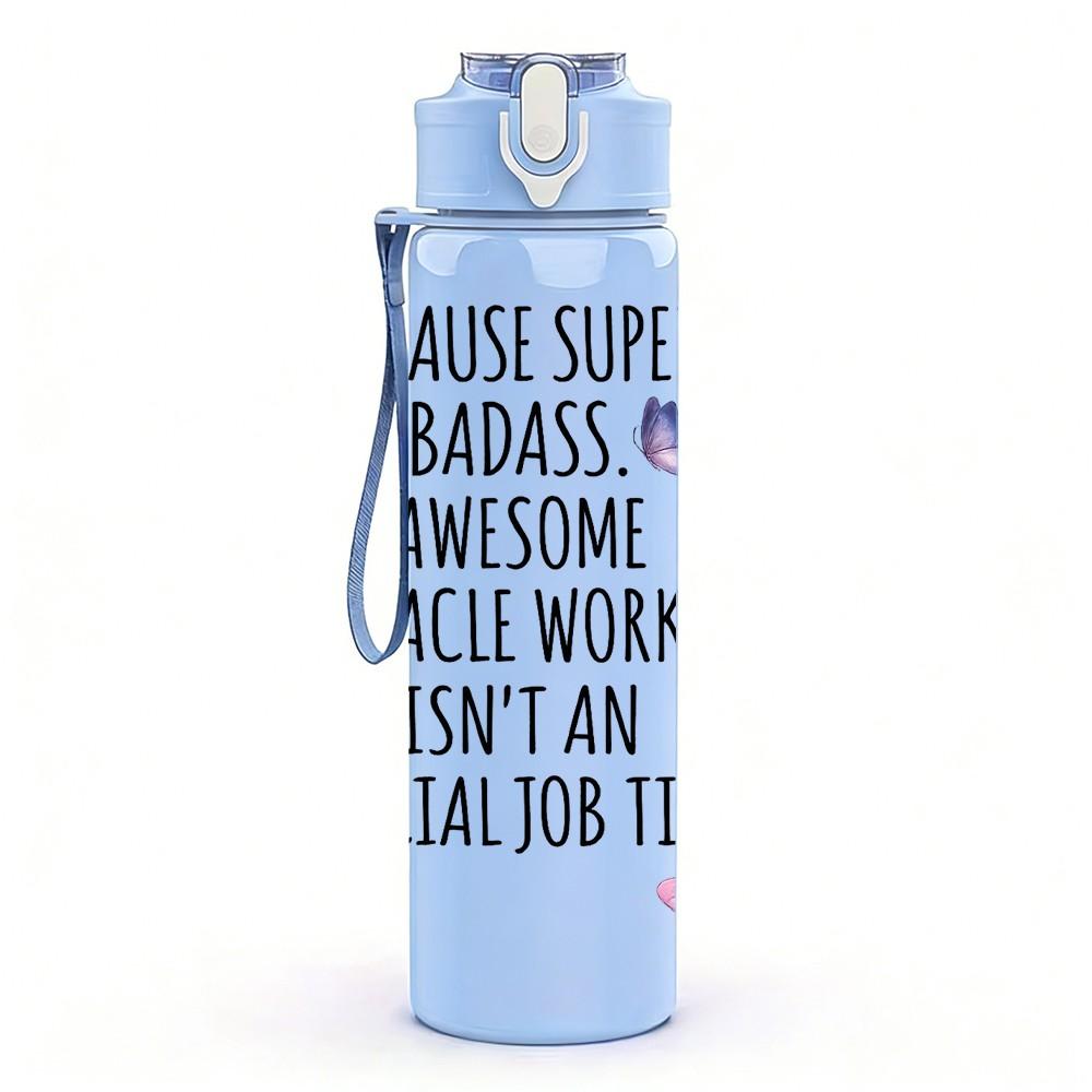 1PC Nurse Super Hero Quote Print 750ml Color Plastic Sports Water Bottle Leakproof Flip Straw Lid Suitable for Sports Office Home Use