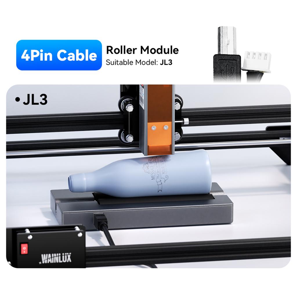 WAINLUX Rotary Rollor for 390mm Objects Engraving Diameter for Laser Engraving Cylindrical Objects