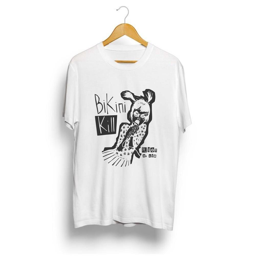 Bikini Kill Рок-группа Белый 100% Хлопок Размер S-4XL Футболка Унисекс NI269 Унисекс Футболка