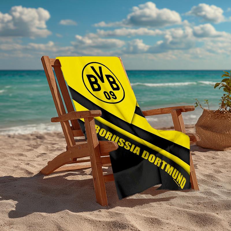 Ultra-Soft Beach Towel with Borussia Dortmund Theme,Ideal for Pool - Camping, Diving - Perfect Travel Essential, Vibrant Beach Towel.