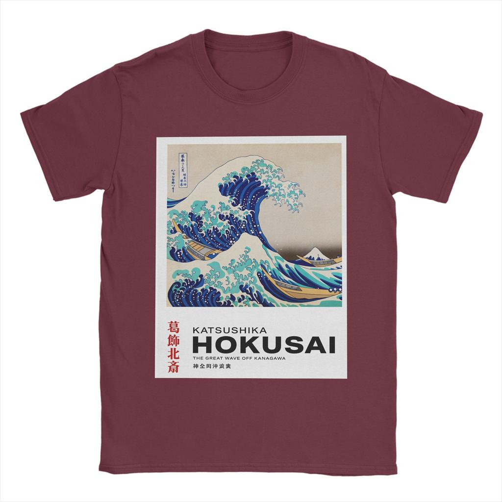 Hokusai The Great Wave off Kanagawa TShirt Summer Hip Hop TShirts Mens Cotton Round Neck Plus Size 5XL Top Tees