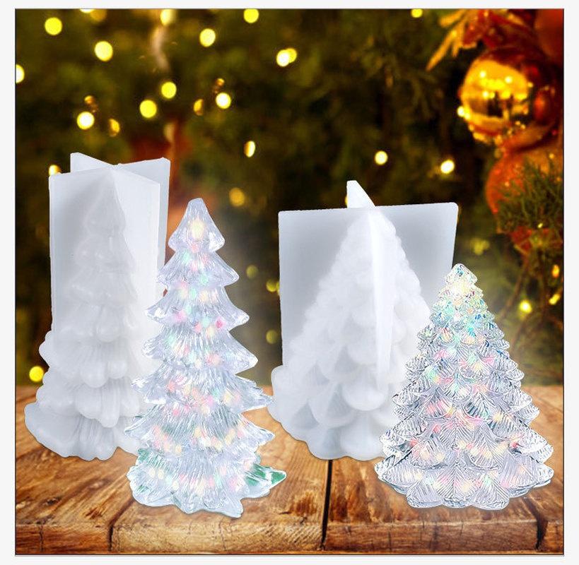 New DIY 3D Aromatherapy Candle Christmas Tree Silicone Mold Making Kit Handmade Soap Plaster Resin Baking Tools Holiday Gifts