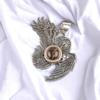 Дизайнерская подвеска-талисман «Сова» из стерлингового серебра 925 пробы с мульти-драгоценными камнями, 1,3 дюйма CP-16