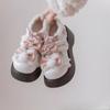 Оригинальные милые туфли в стиле Лолиты для женщин, зимние, бархатные, дневные, на толстой подошве, с круглым носком, мягкие, для девочек, маленькие кожаные туфли