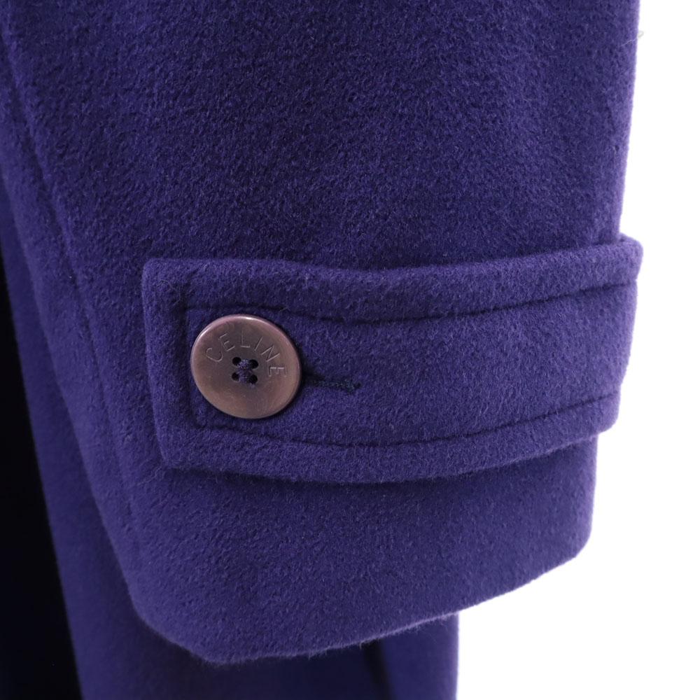 CELINE French Angora Cashmere Blend Old Ulster coat 38 purple Women Used
