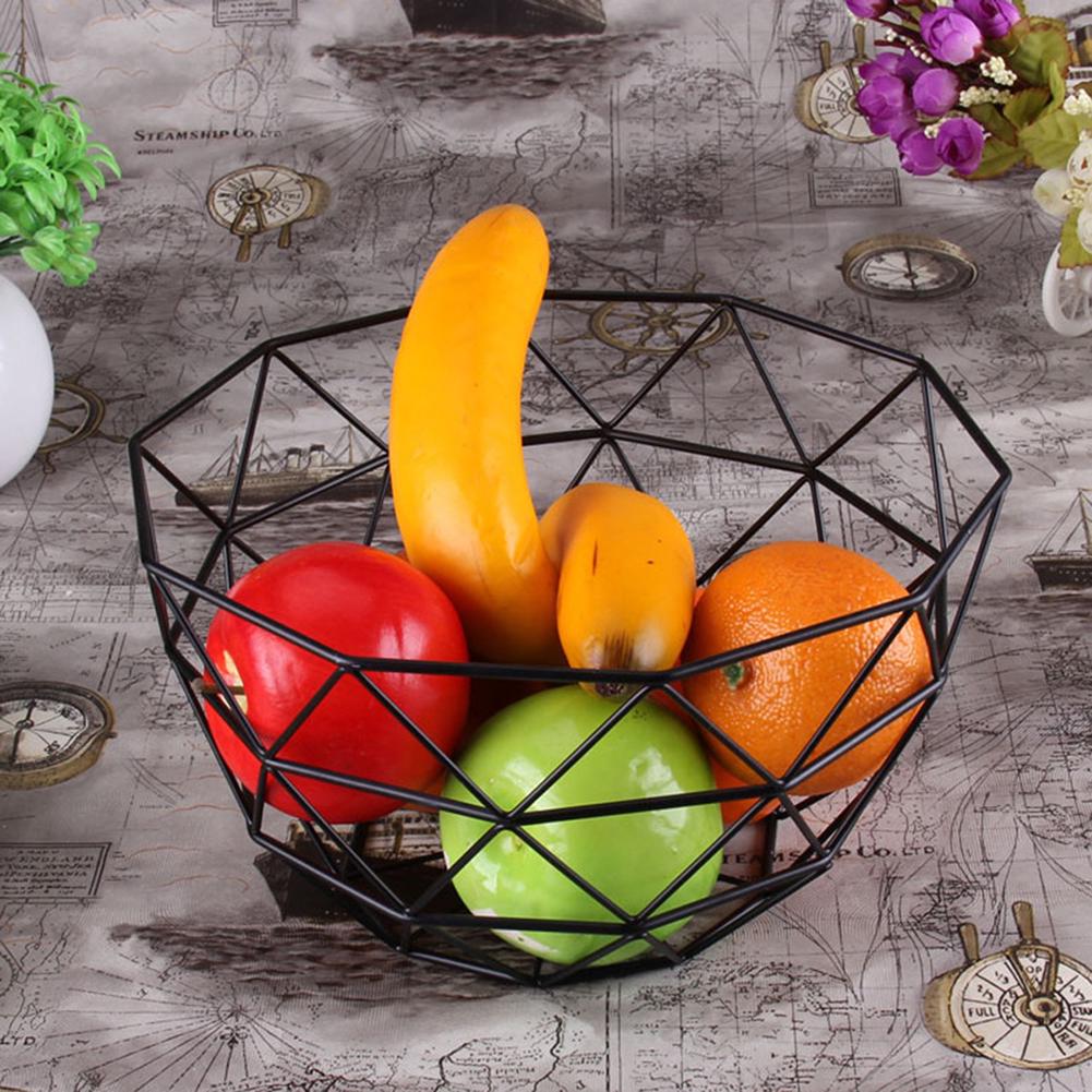 Современная геометрическая проволочная корзина, миска для хранения фруктов, подставка-держатель для посуды, KTY