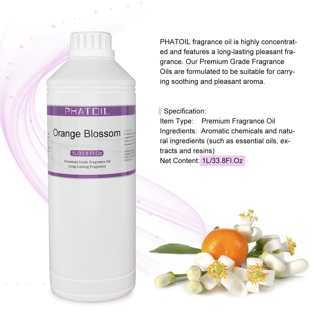 PHATOIL 1000ml/33.8fl.oz Fragrance Oils for Diffuser, Candle Making, DIY Perfume, Air Fresheners, Ideal for Home Office Car Use
