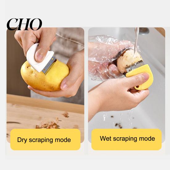 Thin Skin Remover Peeler Stainless Steel Ginger Peeler, Mini Garlic Scraper, Multifunctional Vegetable Blade Fruit with Non Slip Handle, Portable