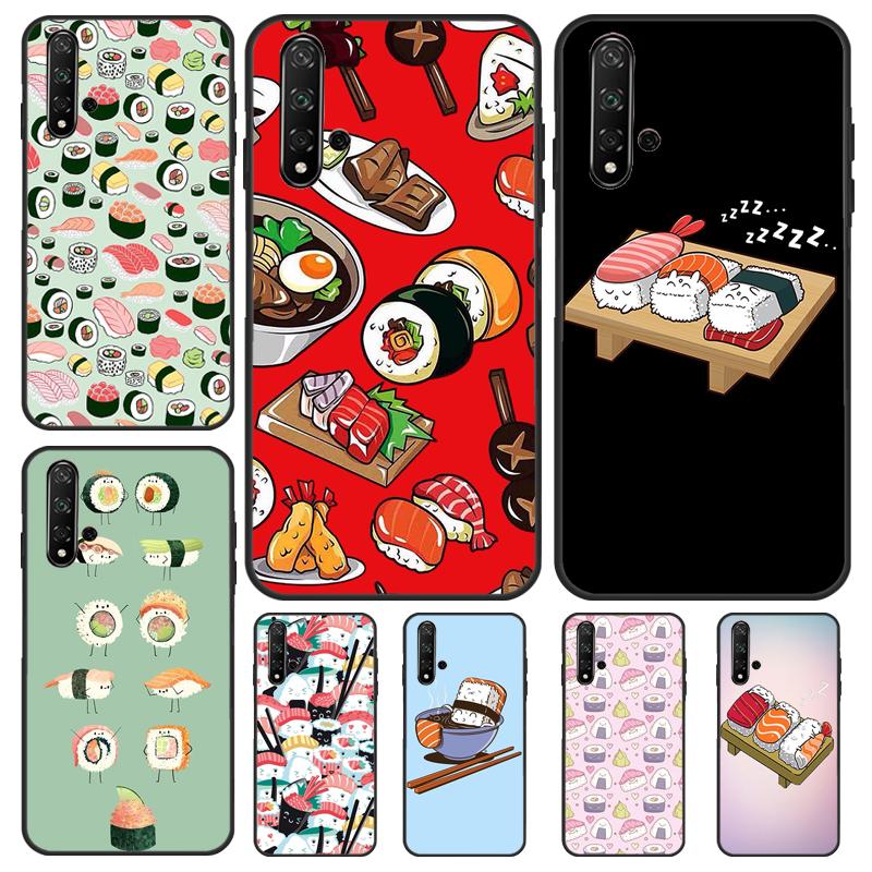 Kawaii Sushi Crowd Case For Huawei Nova 10 9 SE 5T Y90 Y70 Y60 Y61 Nova 3i 7i 8i 11i P20 P40 P30 Lite P60 Pro