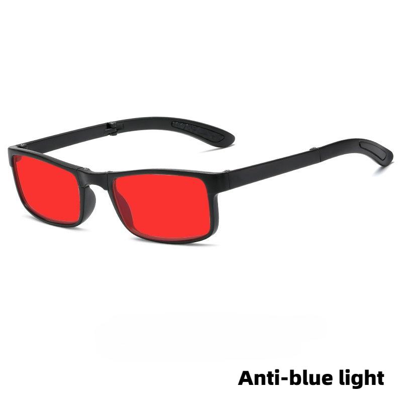 Foldable Anti Blue Light Night Vision Glasses Orange & Red Lenses Blue Light Blocking Glasses for Playing Computer Game Goggles