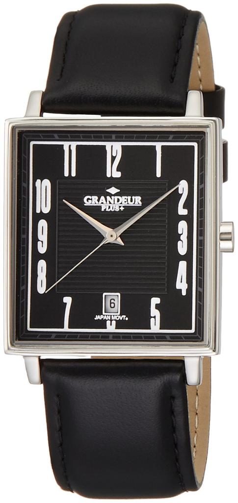 Мужские часы GRANDEUR PLUS квадратные с датой черные GRP009W1