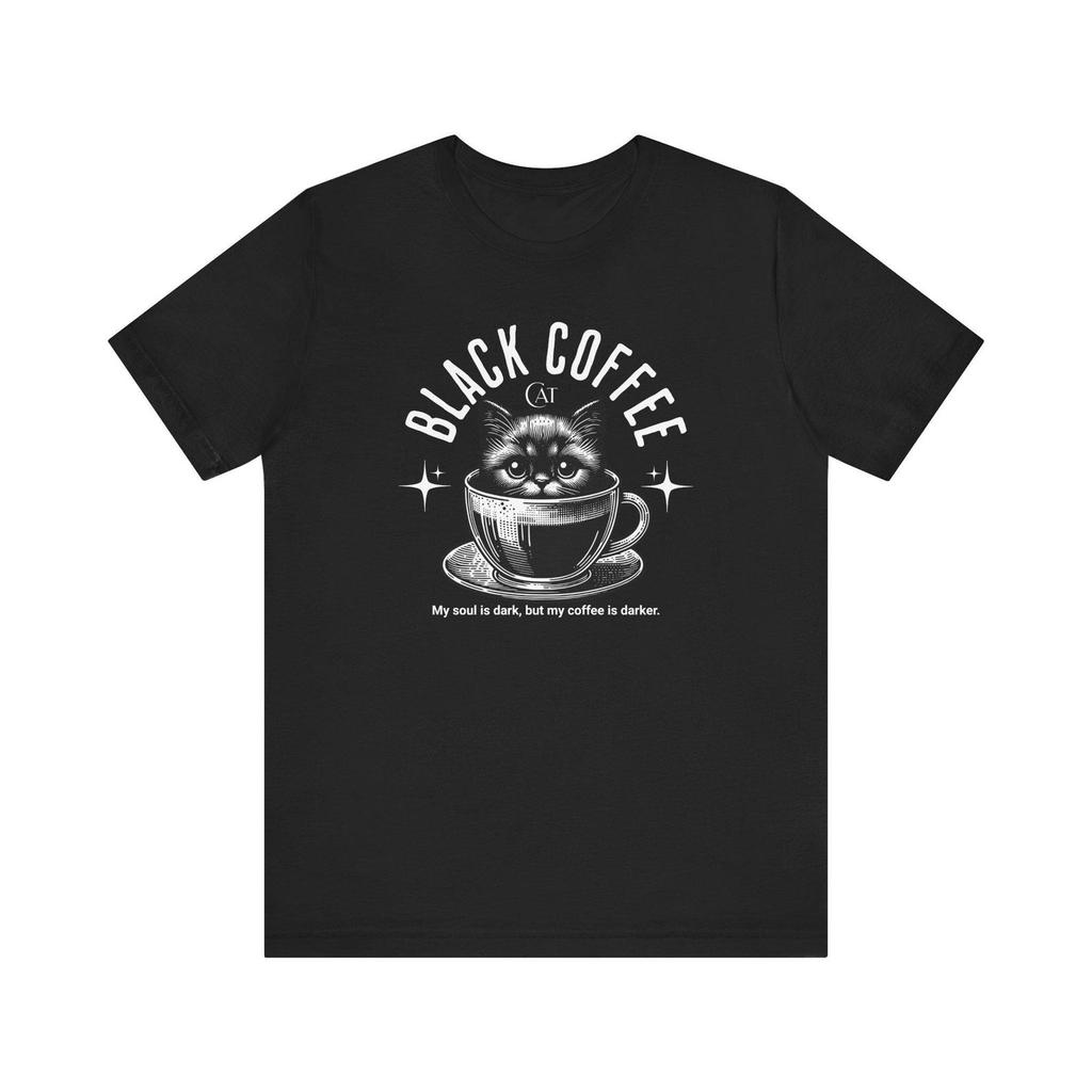 Cat in Teacup Tee | Vintage Ink Illustration, Kitty Coffee Shirt T-shirt