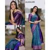 Silk Saree from the ALMAARI Store Is Adorned with Beautiful Zari Work In Form of Traditional Motifs