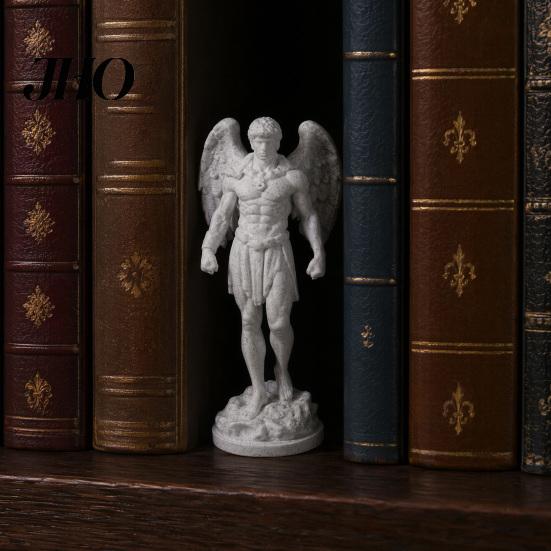 Высококачественная статуэтка ангела, 3D-печать, ретро-фигурка, классическая скульптура в стиле Микеланджело, детализированный декор для дома с текстурой под камень, изысканная