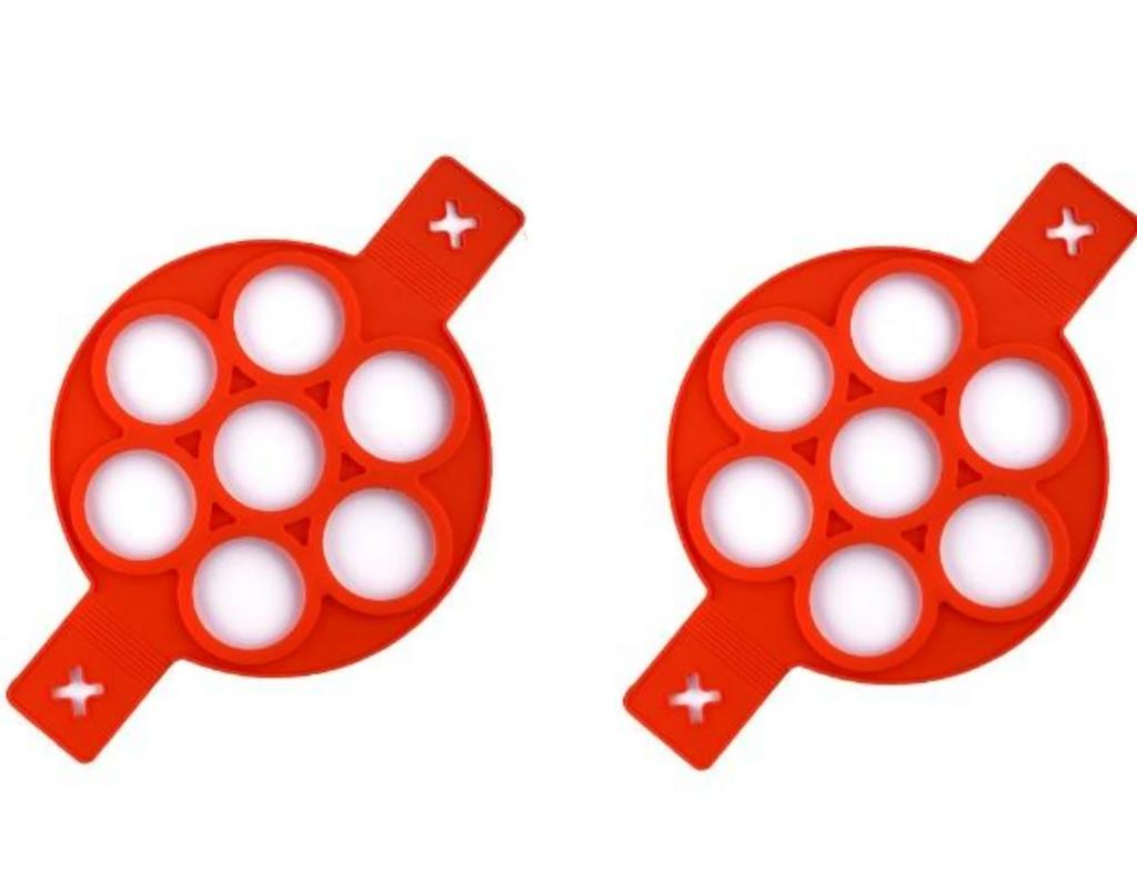 Silicone 7 Hole Circular Frying Pan Breakfast Pancake Mold DIY Baking Tool