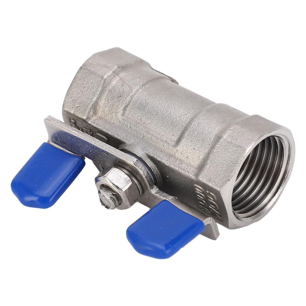 12in NPT DN15 Ball Valve 304 Stainless Steel Female Thread Pipe Fitting Valve with Butterfly