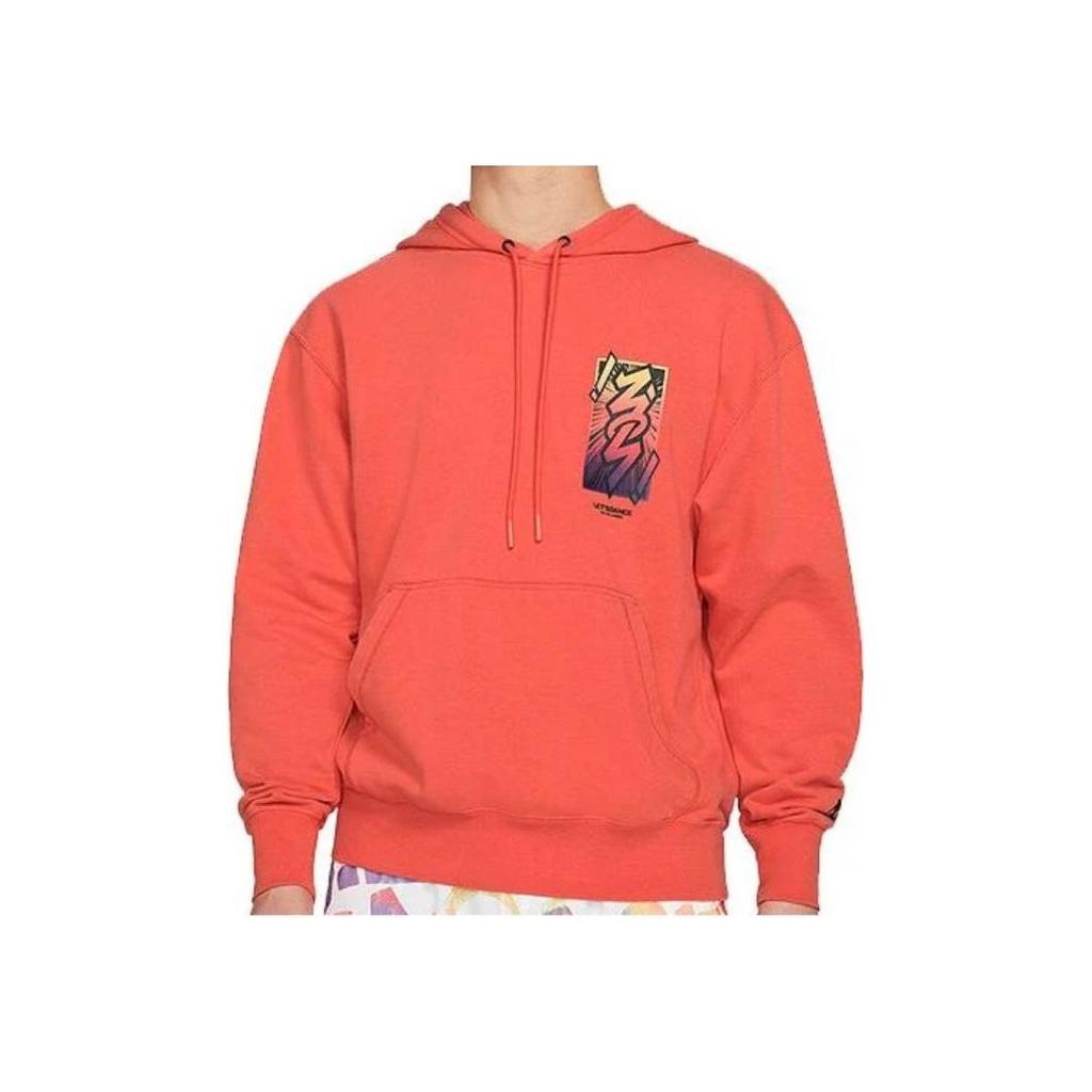 Jordan Dri-Fit Zion Hoodie Pullover Long Sleeve Men Activewear Top Orange Red DH0599-635