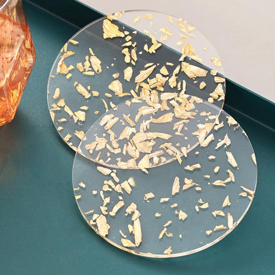 Yousheng Creative Gold Foil Decor Подставка для чашки Красивый более утолщенный акриловый коврик для чашки Кухонные принадлежности