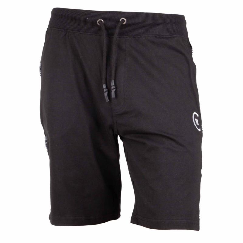 Мужские джоггеры-бермуды с черной окантовкой и логотипом из хлопка Perpignan CERRUTI