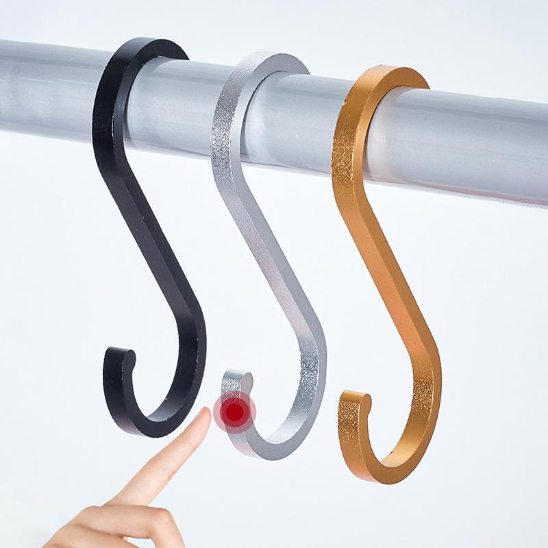 Aluminium Alloy S Shape Hooks 10Pcs Space Saving Heavy Duty Hanger for Kitchen Rail Pot Pan Closet Organizer