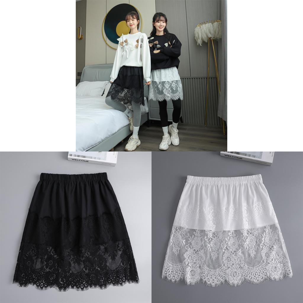 Summer Black Spliced Chiffon Midi Skirt For Casual Wear And Office