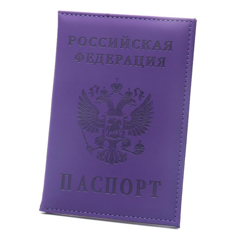 Российская Федерация Стиль Мужчины Женщины Держатель для паспорта Чехол для паспорта Держатель для удостоверения личности Держатель для билетов Кожаные обложки для паспорта