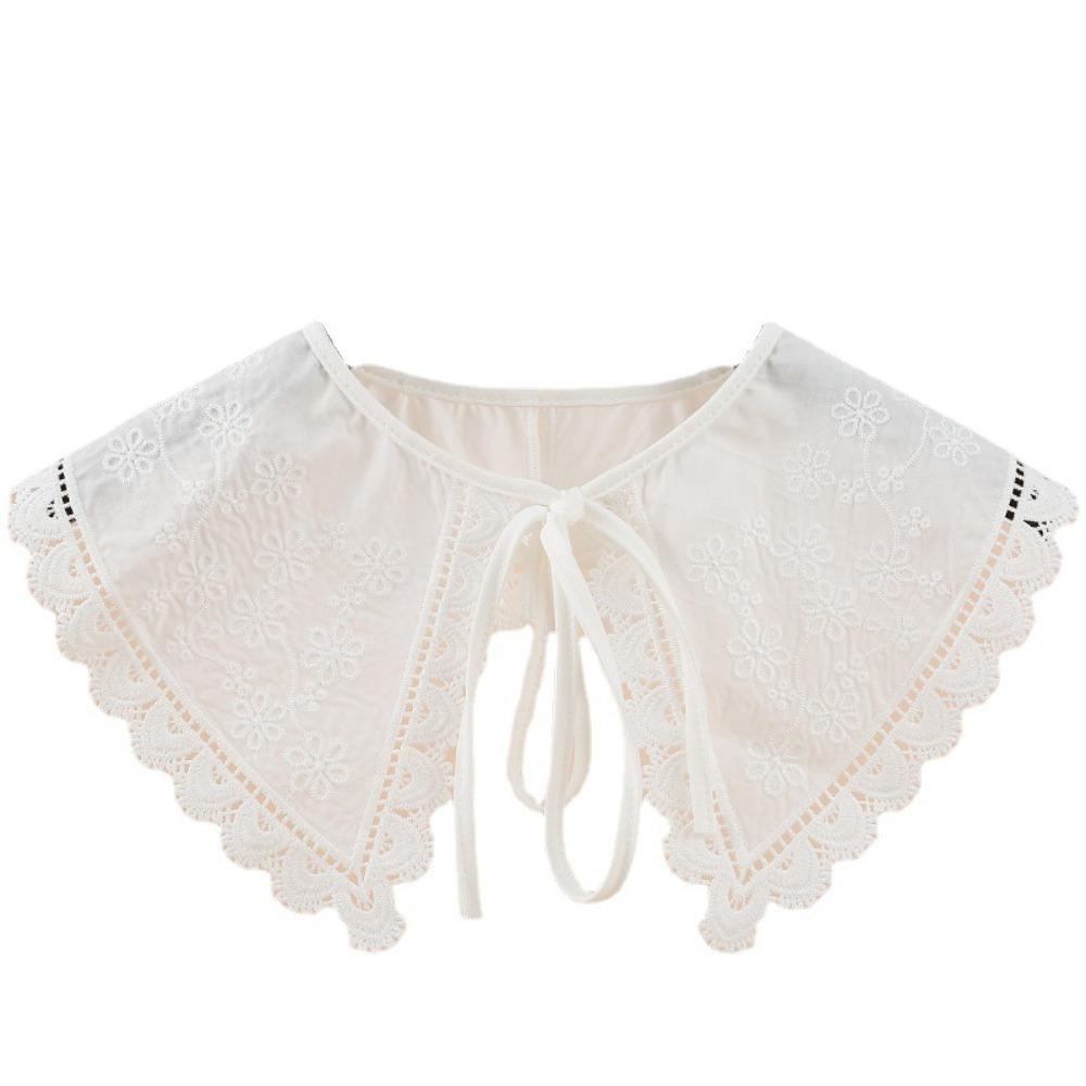 Double Layer Ruffles Fake Collar Lace Ruffled Trim Shoulder Wrap Detachable Shawl Wrap Women