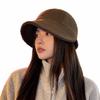 Thickened Plush Bucket Hat Solid Color Adjustable Peaked Cap Warmth Flat Cap  Autumn Winter