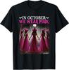In October We Wear Pink Witch Halloween Breast Cancer Women T-Shirt