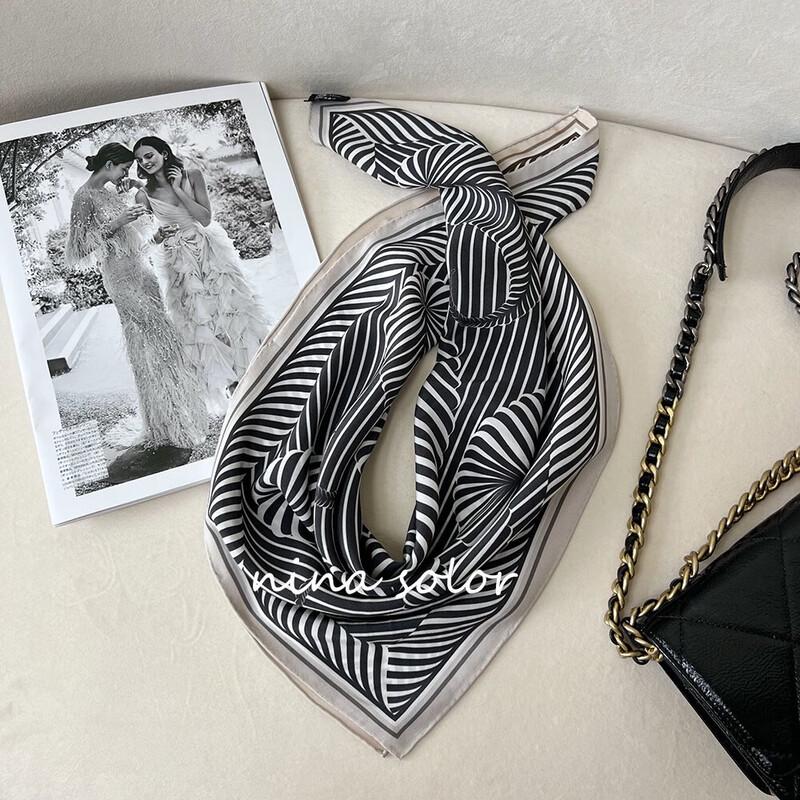 NINA SOLOR Double-Sided Silk Scarf