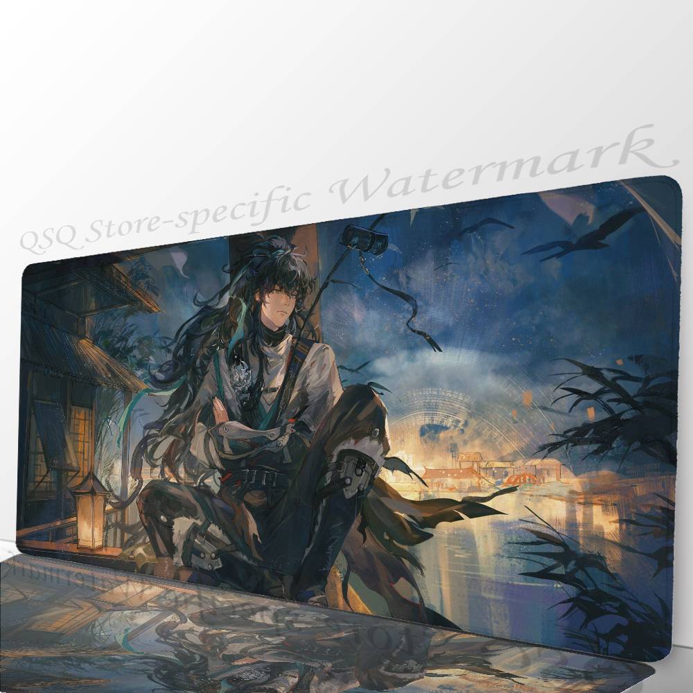 Qiuyuan Аниме W-wuthering Waves Коврик для мыши Нескользящий Подходит для офисных компьютеров Ноутбуков Игровых столов E-sports Клавиатуры XXL
