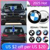 HLQB7 New Hor 2025 82mm 74mm rear boot badges front hood trunk Emblem logo 50th Anniversary Edition for bmw F10 F20 E46 E43 E63 E64 E9