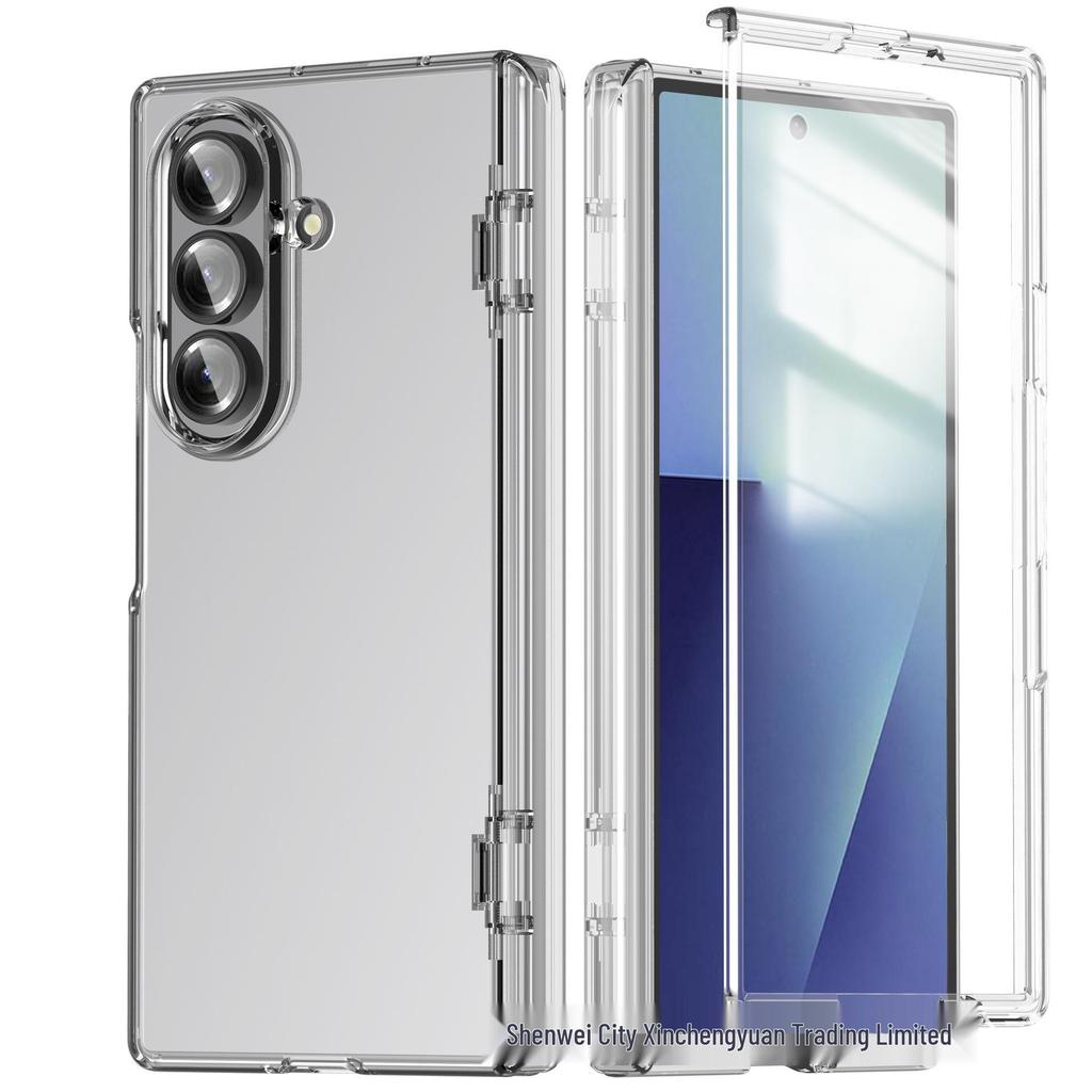 Чехол Samsung Z Fold7 с складыванием по средней оси: Прозрачное закаленное стекло, Полная защита шарнира